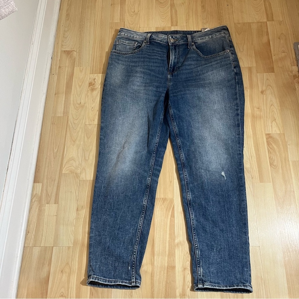 Chicos Womens Light Wash Boyfriend Ankle High Waisted Denim Jeans Size 1.5/10